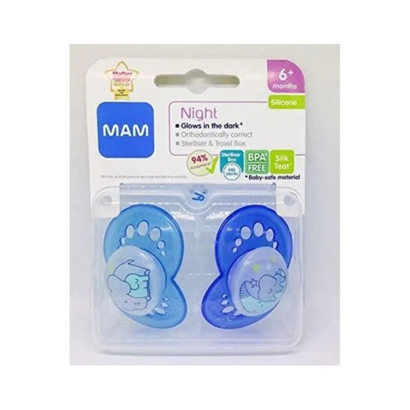 Sucette Mam 6m+ Night sans Bpa°/bps Multicolor