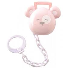 Saro - Protège Tétines avec Chaîne Rose