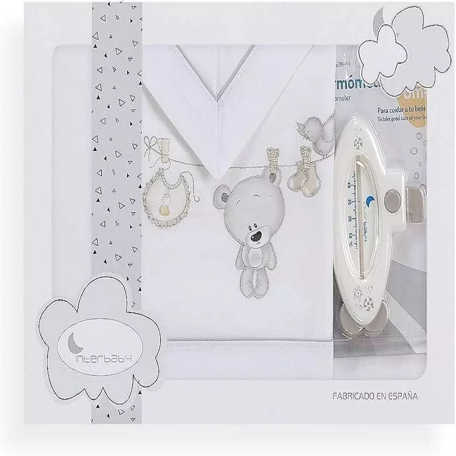 Drap Interbaby avec Thermomètre en Gris