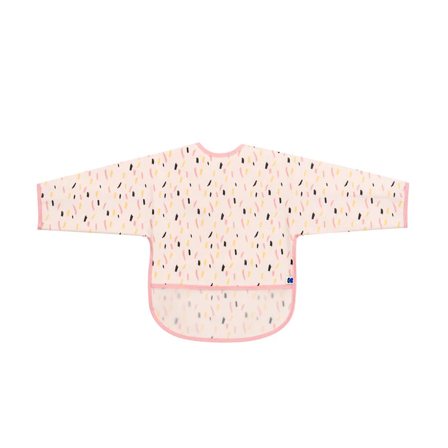 Bavoir Manches Longues Eva avec Ramasse-miettes Arty Pink Pattern