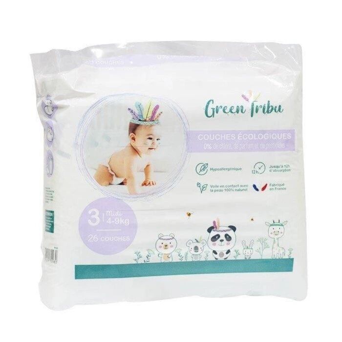 Couches Écologiques 26 Couches Taille 3 (4-9 Kg)