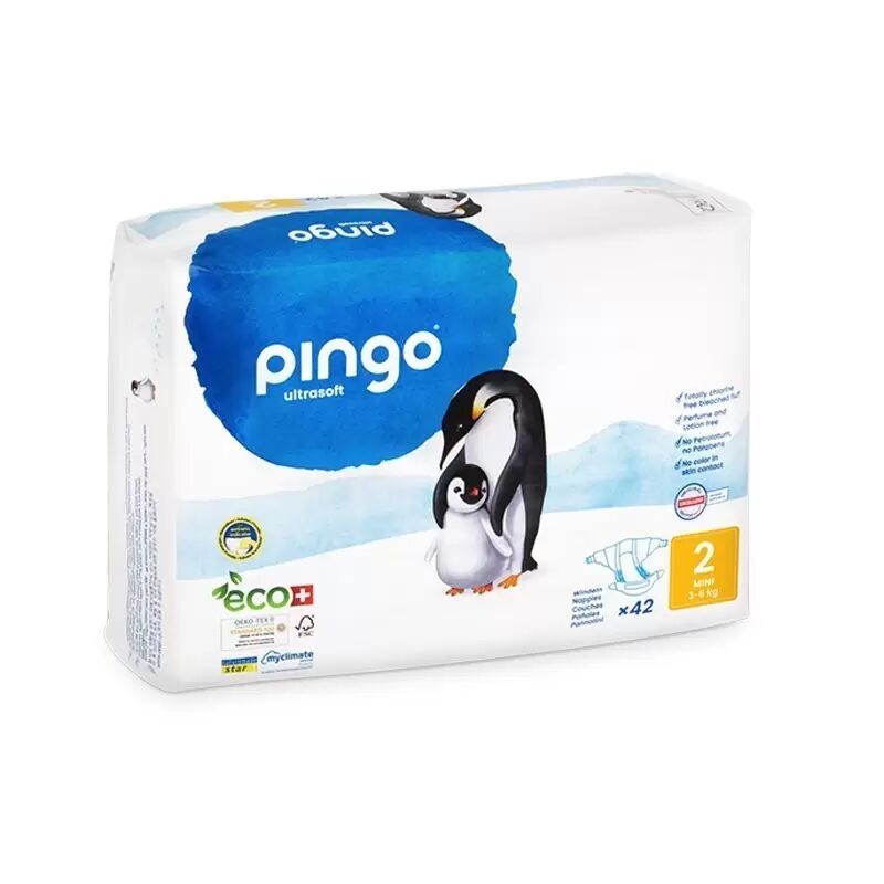 Couches Écologiques Pingo Taille 2 - (3-6kg) 42 Unités