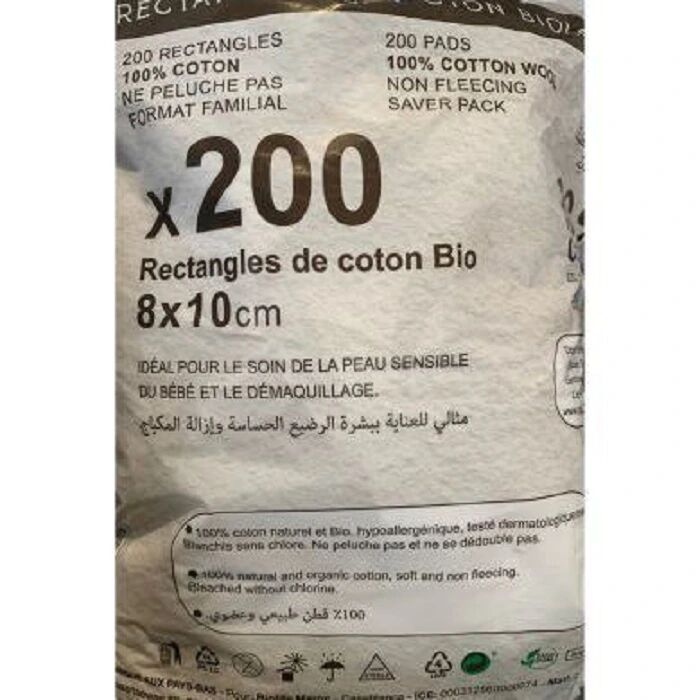 Cottie 200 Rectangles de Coton 100% Bio