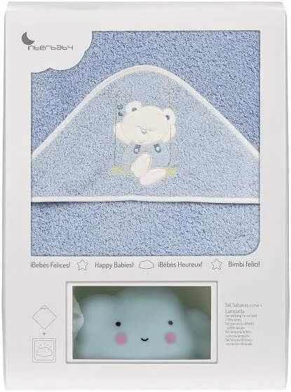 Cape de Bain Nuage - Lune Bleu avec Cadeau Veilleuse - Nuage Bleu