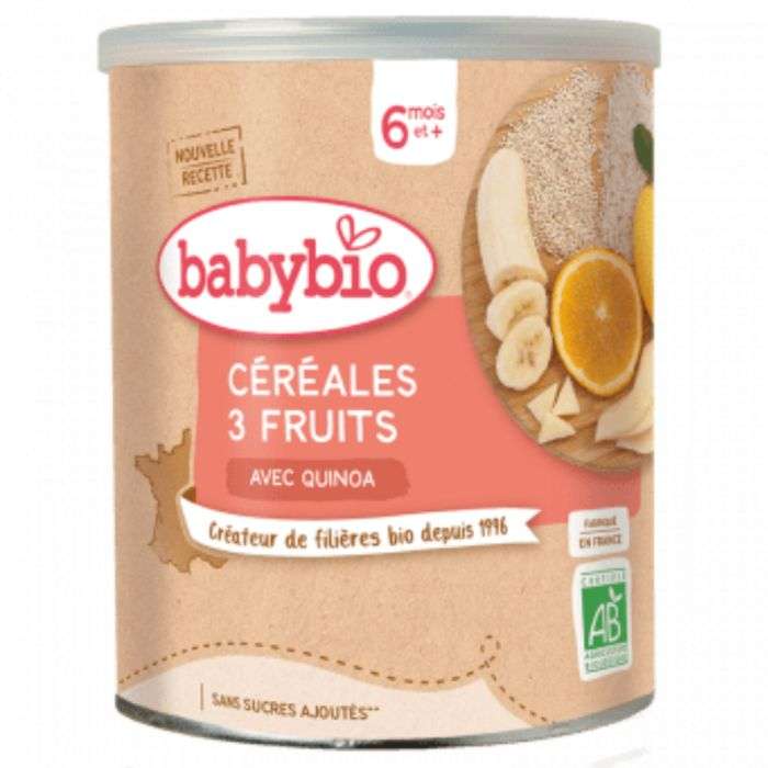 Céréales 3 Fruits Baby bio 220g