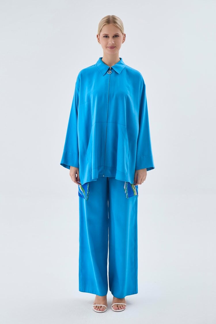 Ensemble deux pièces zippé à coupe décontractée