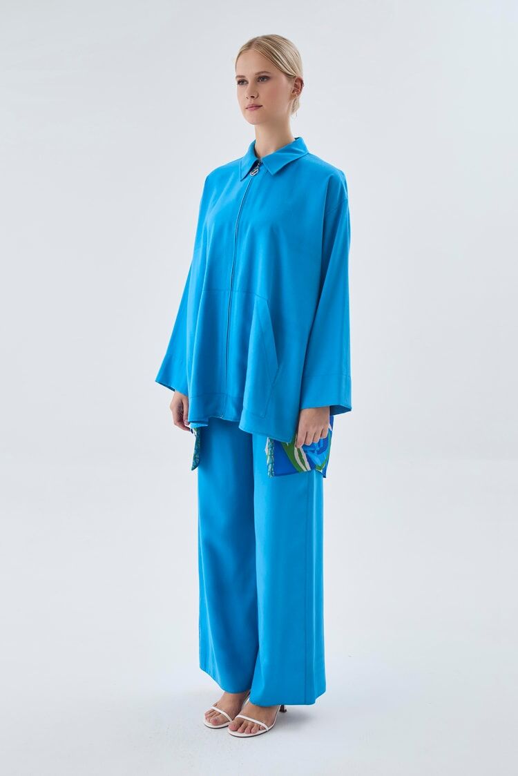 Ensemble deux pièces zippé à coupe décontractée