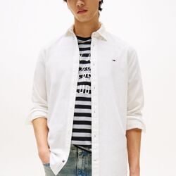 Chemise Blanche en Lin à Manches Longues, Coupe Régulière