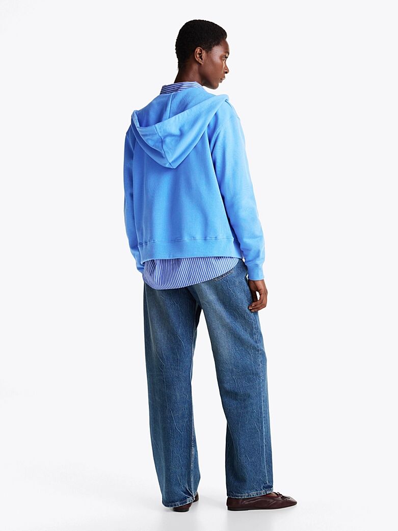 Sweat à Capuche Zippé à Logo Brodé thumbnail 4