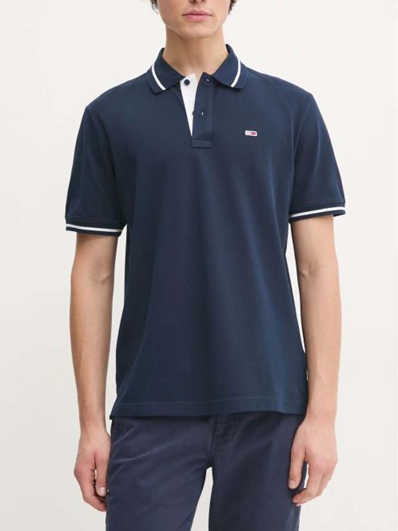 Polo Bleu Coupe Classique avec Logo