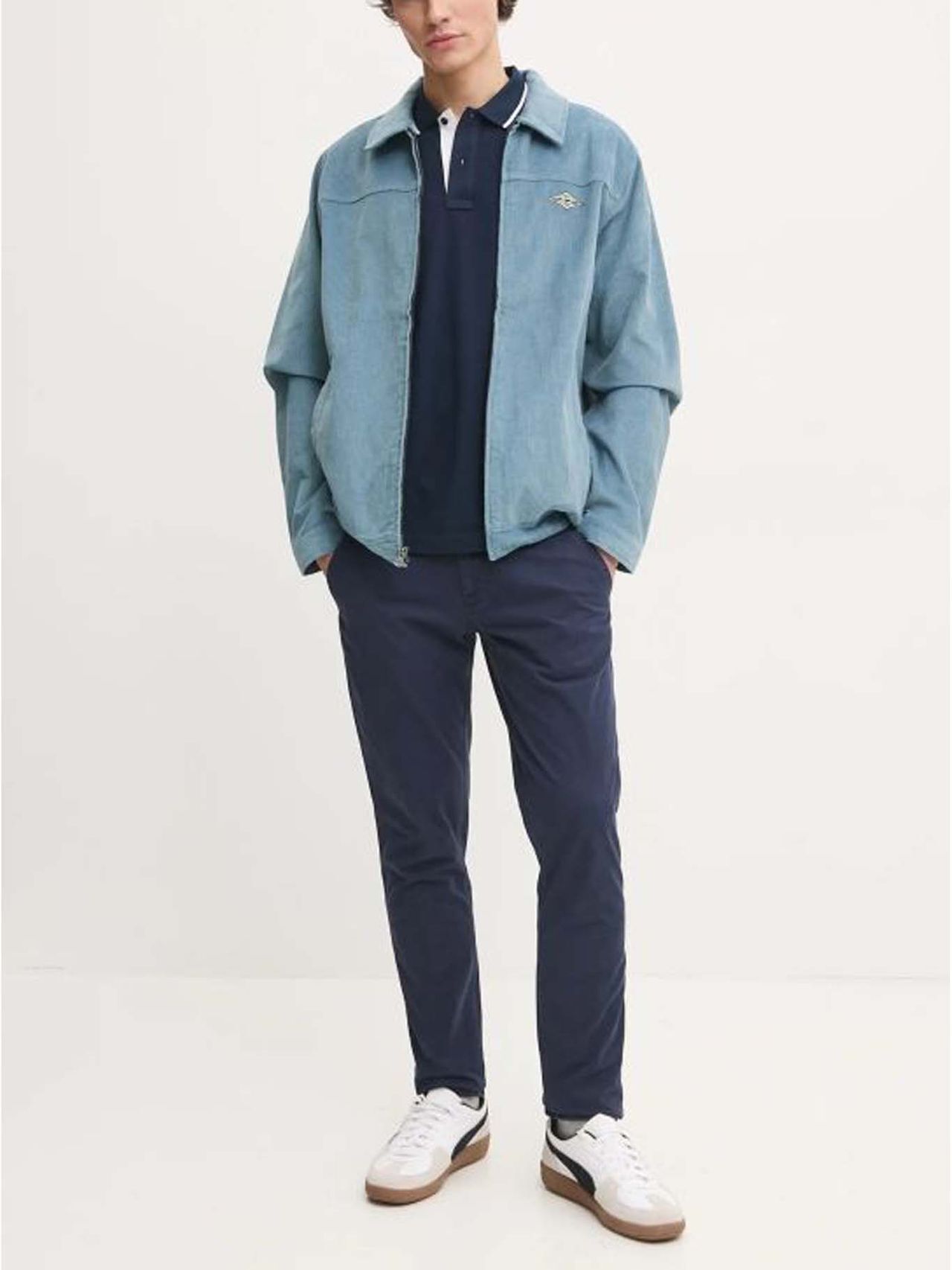 Polo Bleu Coupe Classique avec Logo