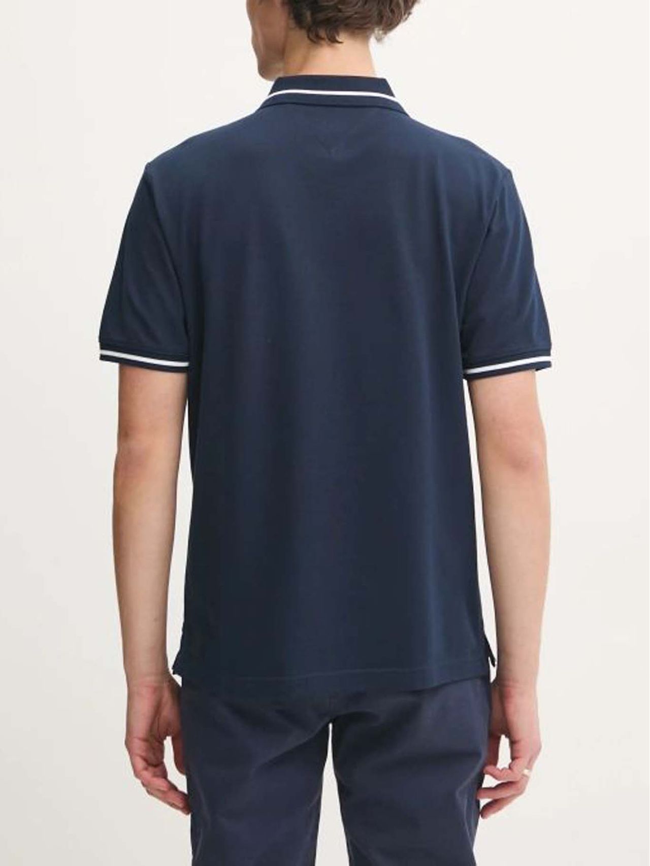 Polo Bleu Coupe Classique avec Logo thumbnail 3