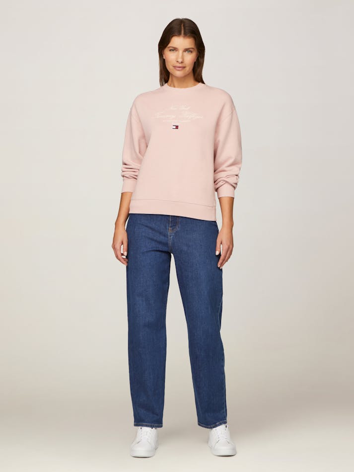 Modern Regular Script Crew Neck Sweatshirt