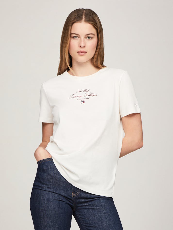 Regular Script Crew Neck T-shirt