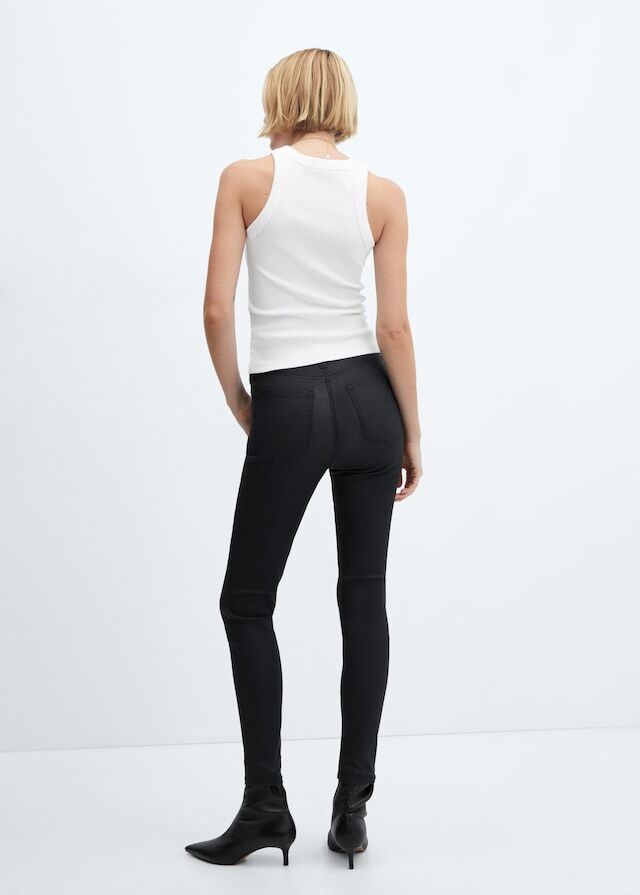 Jean Skinny Taille Haute Enduit