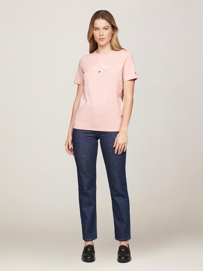 Regular Script Crew Neck T-shirt