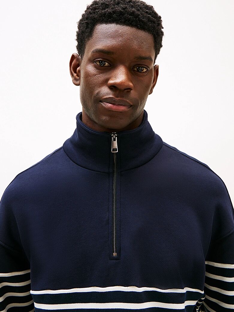 Sweat Décontracté Zippé à Rayures