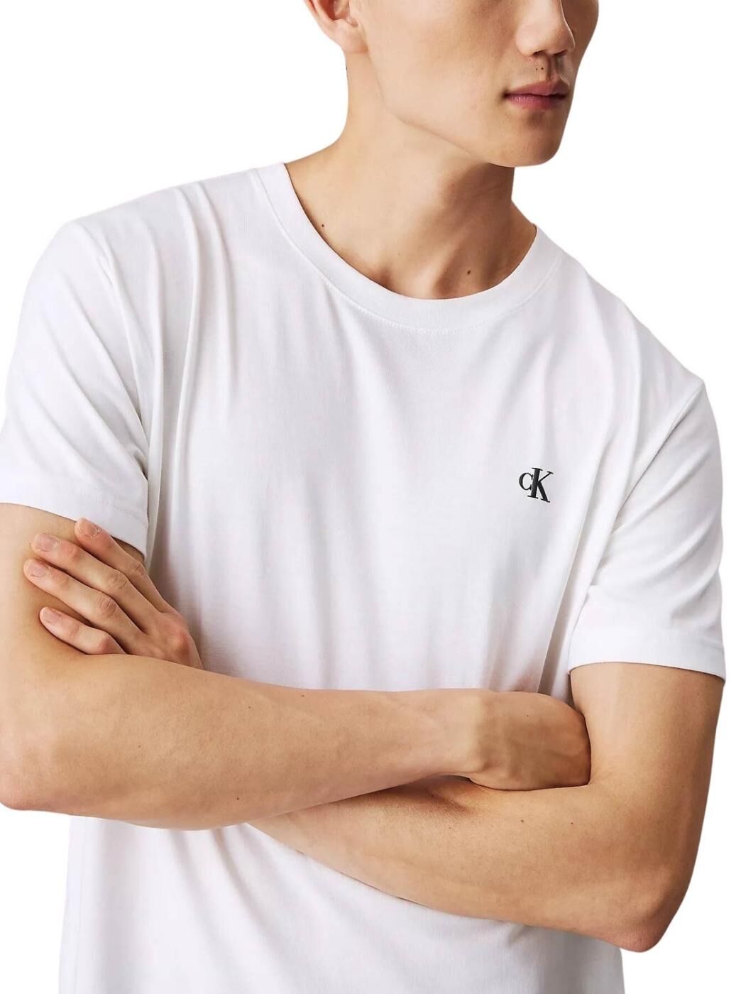 T-shirt Calvin Klein Type Blanc  thumbnail 3