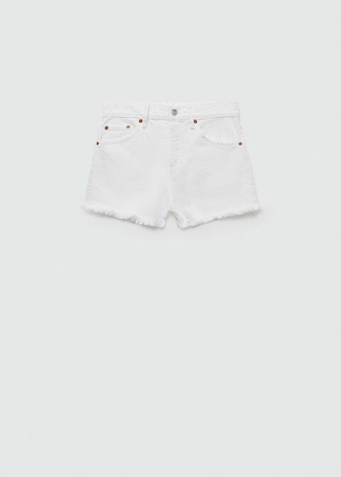Short en Jean Revers Effilochés