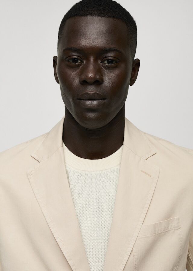 Veste Lin Coton Effet Délavé thumbnail 4