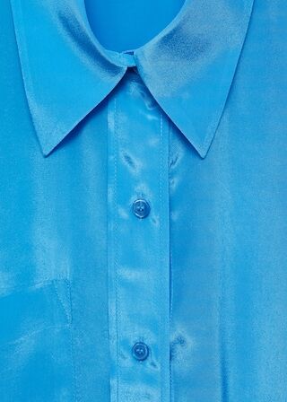 Chemise Longue Satinée Fermeture Asymétrique