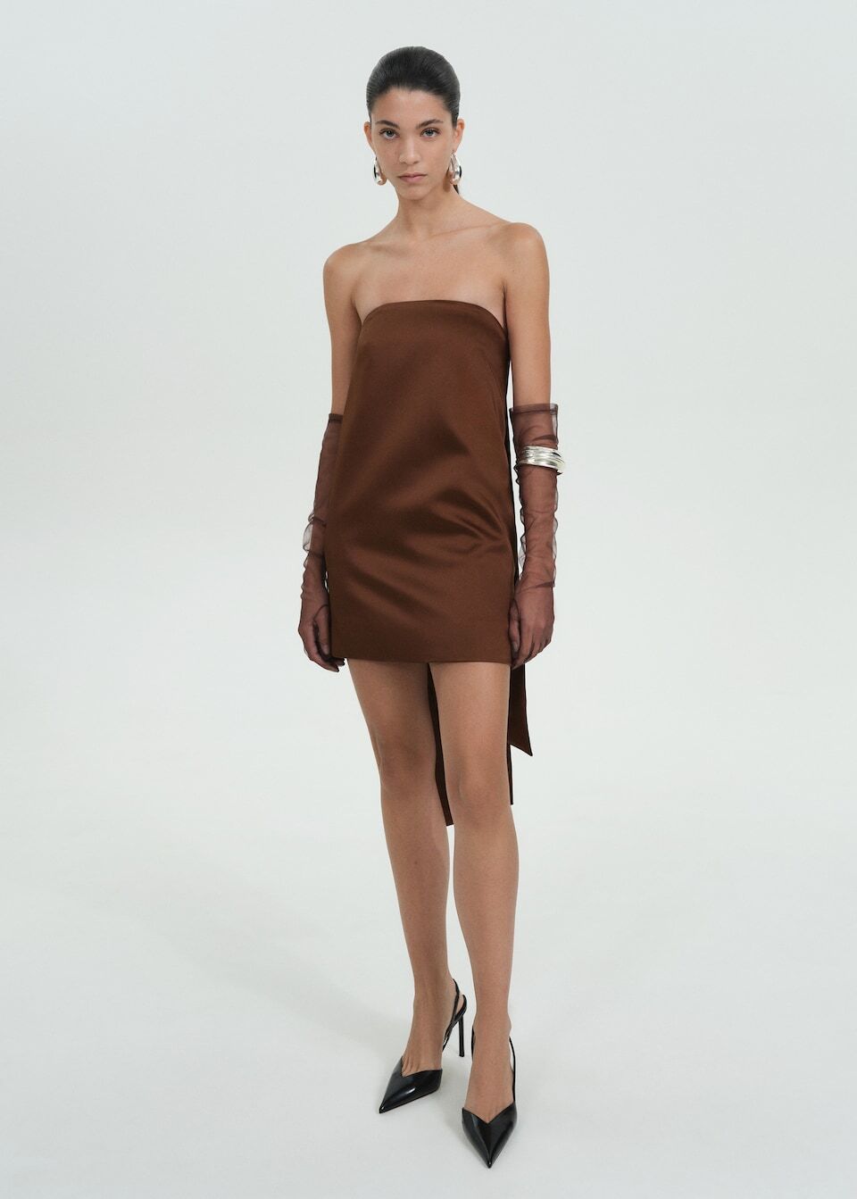 Robe Bustier Courte Satinée