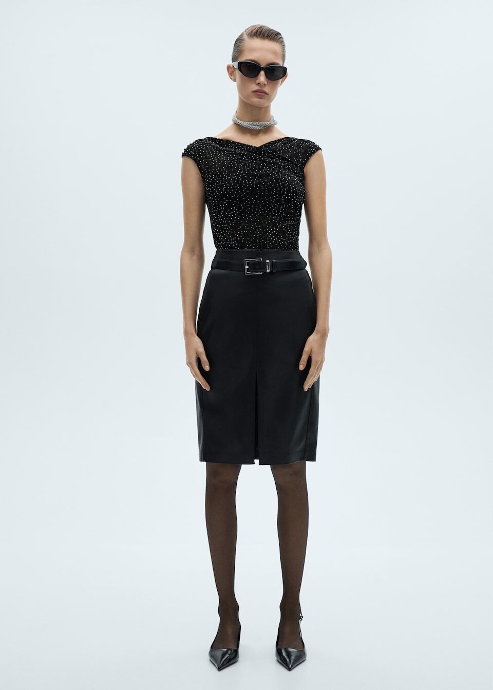 Top Maille Détail Strass