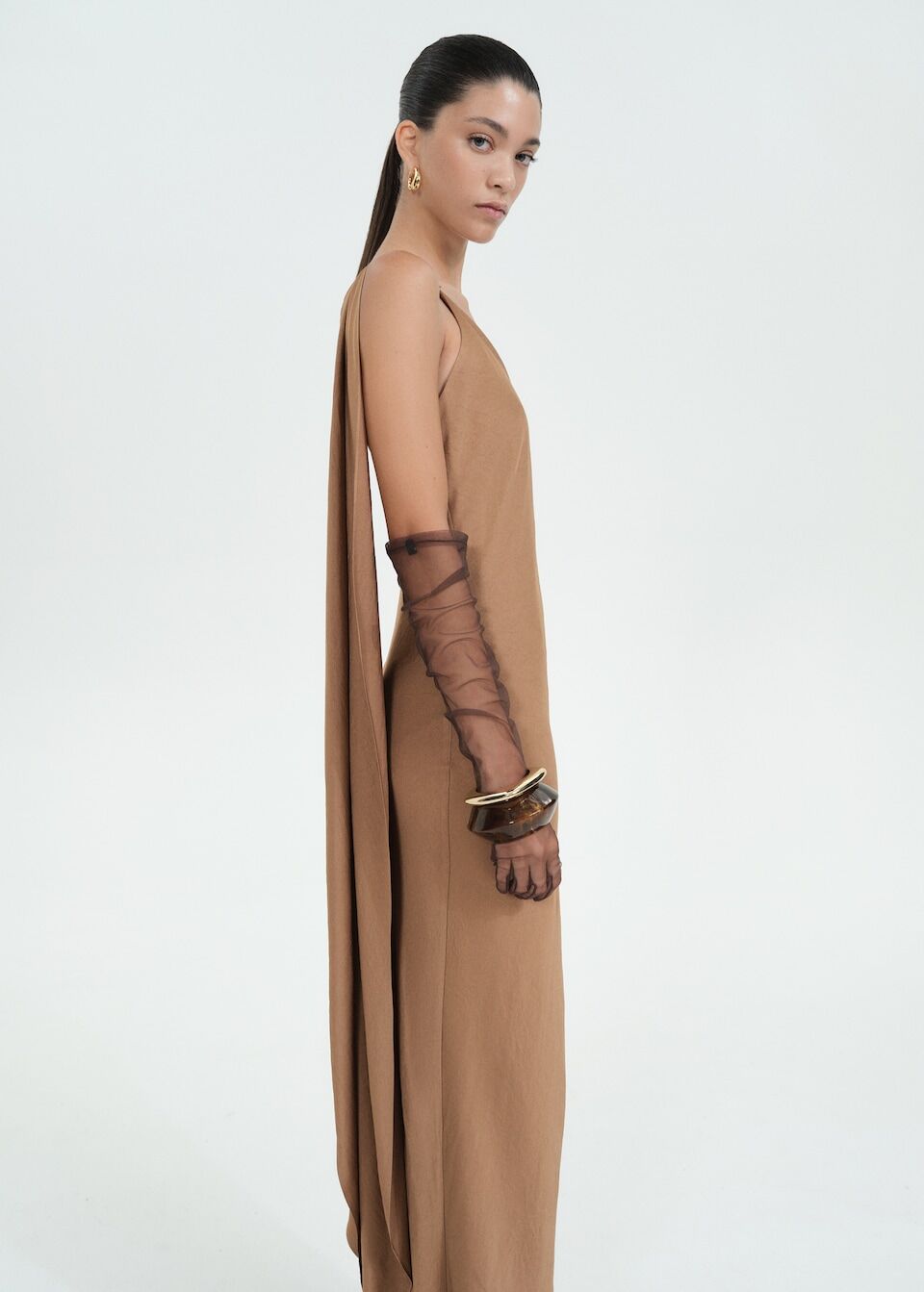 Robe Longue Asymétrique Cape