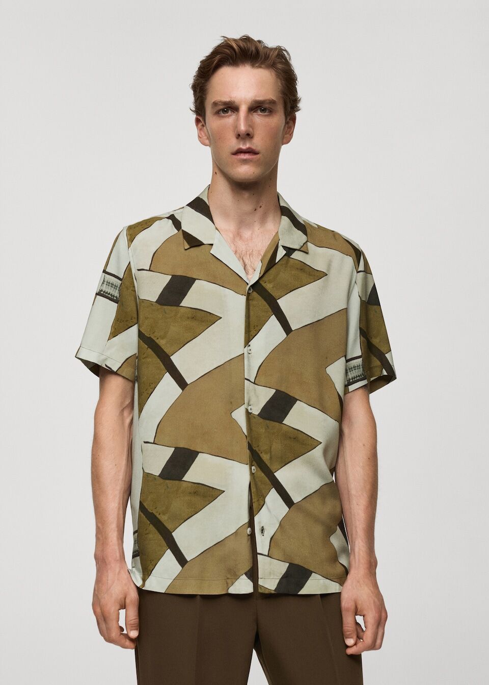 Chemise Fluide Imprimée Col Bowling