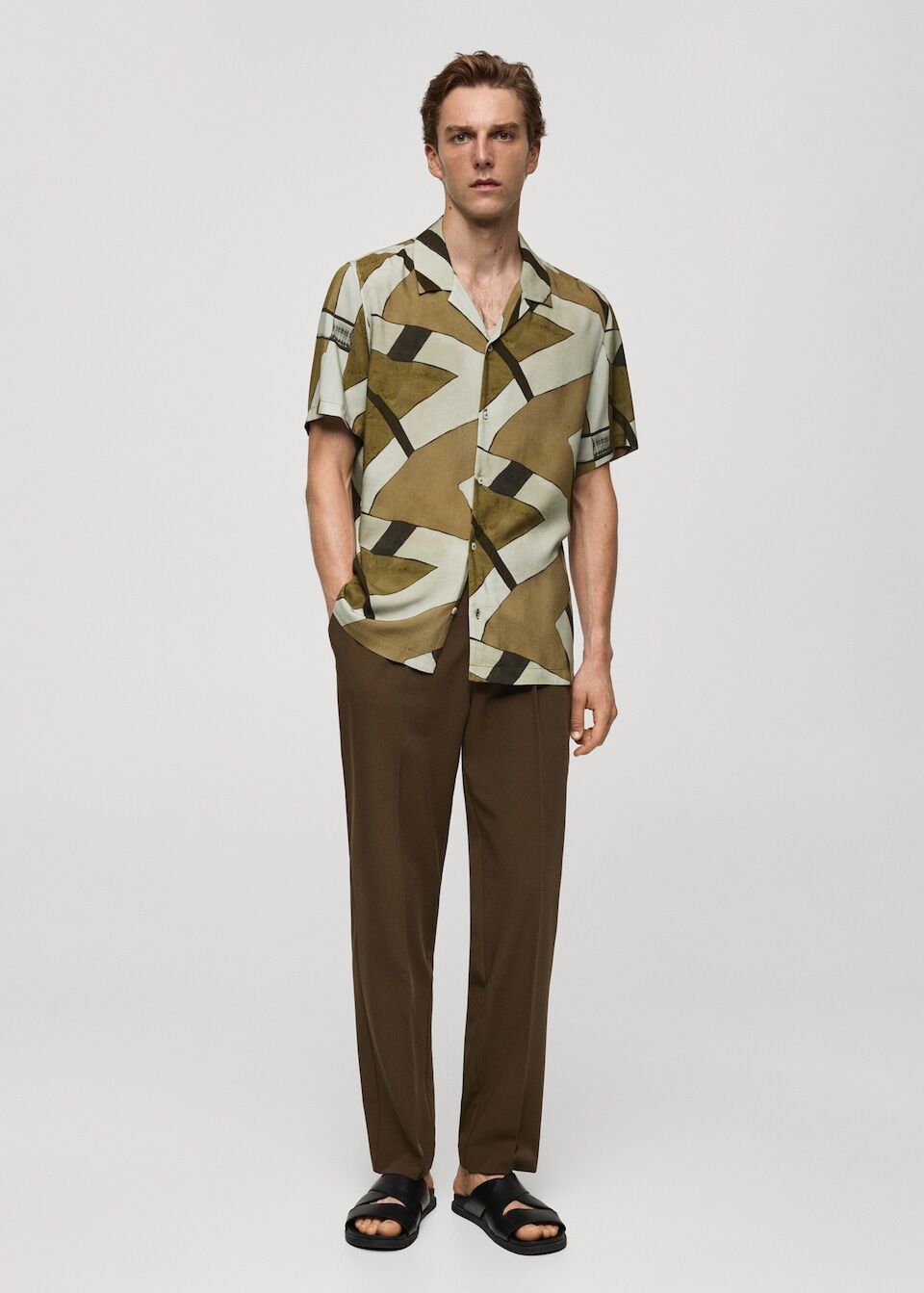 Chemise Fluide Imprimée Col Bowling