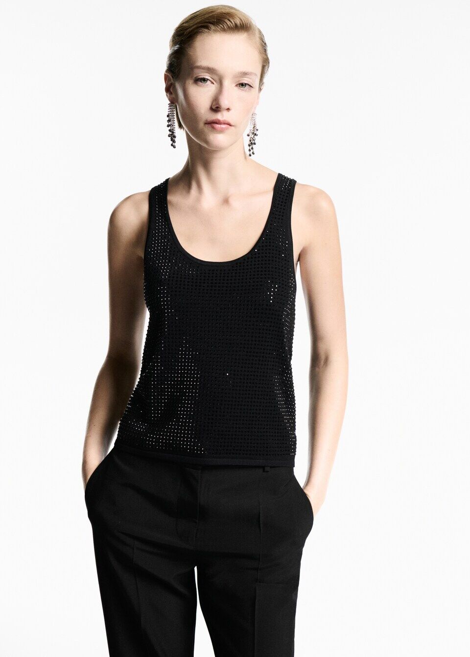 Top Maille Détail Strass