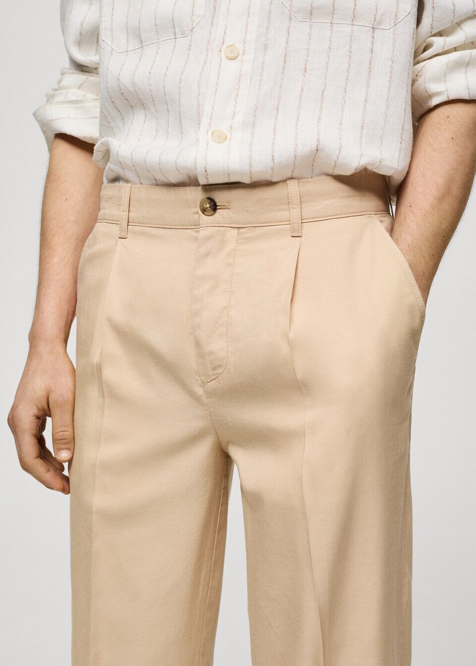 Pantalon Lyocell Coton Pinces thumbnail 4