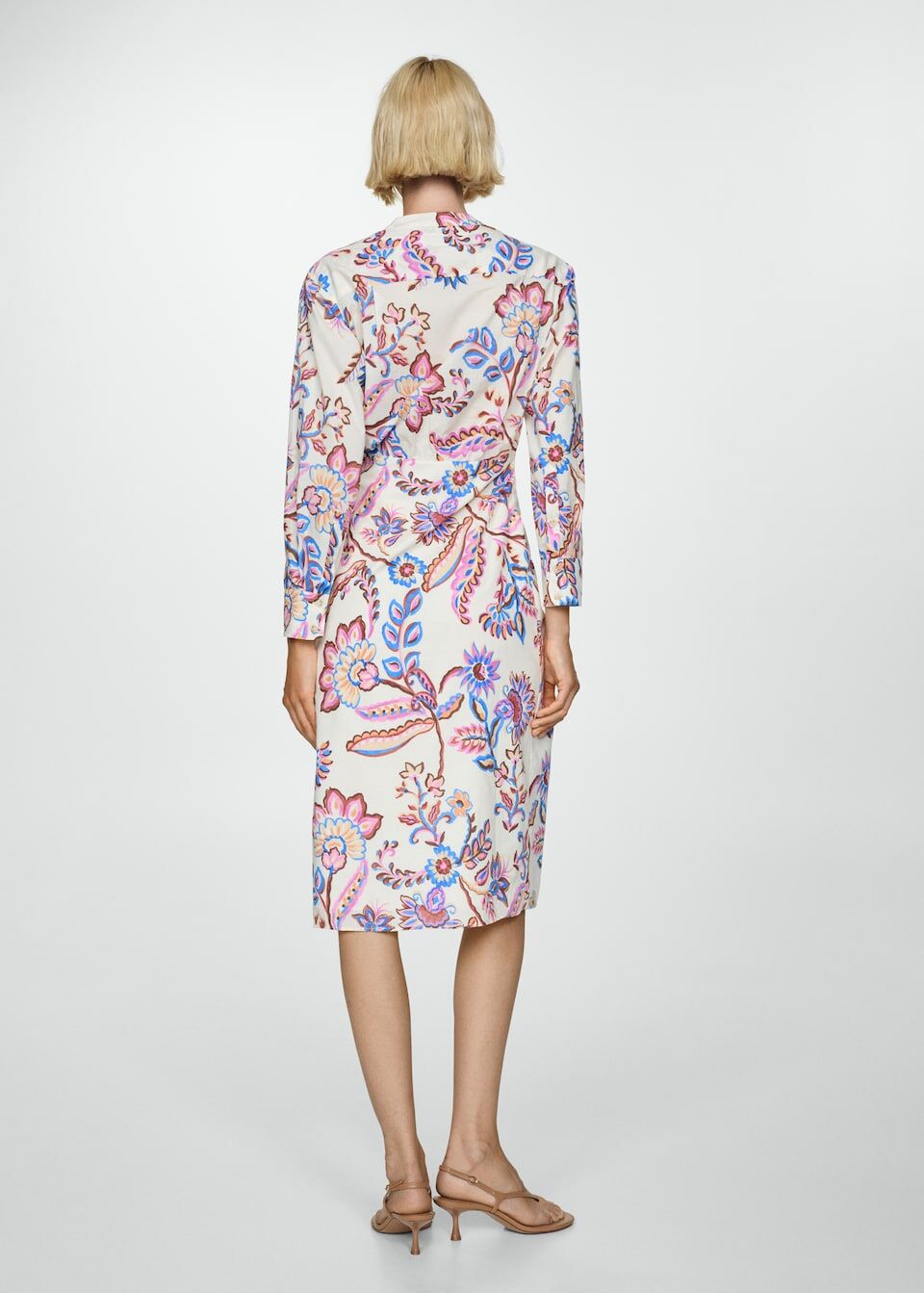 Robe en Imprimé Fleuri Nœud thumbnail 3