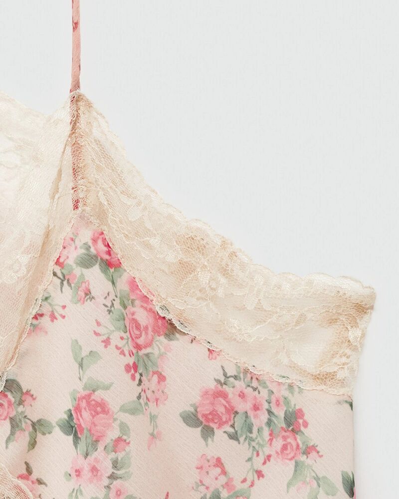 Top Imprimé Dentelle