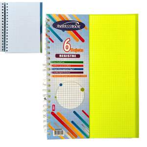 Cahier Registre 6 Sujets A4 Petit Carreaux
