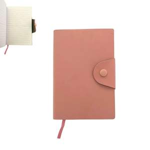 Notebook avec Fermeture en Simili Cuir 11x16cm Saumon