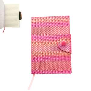 Notebook avec Fermeture en Simili Cuir Motif 11x16cm Rose