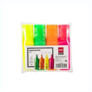 Fluorescent Pochette de 4 Couleurs Deli Highlighter