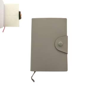 Notebook avec Fermeture en Similicuir 11x16cm Gris