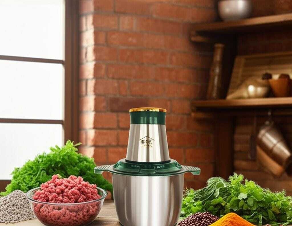 Hachoir Électrique Multifonction 3l - Viande Légumes Mixeur Culinaire Epice Ail Trancheuse Hachoir à Viande Électrique Inox- ( couleurs aléatoires )