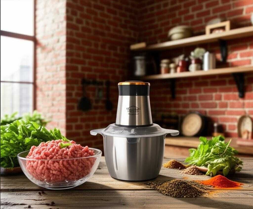 Hachoir Électrique Multifonction 3l - Viande Légumes Mixeur Culinaire Epice Ail Trancheuse Hachoir à Viande Électrique Inox- ( couleurs aléatoires ) thumbnail 3