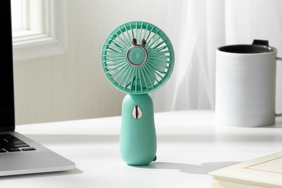 Ventilateur Usb à Main + Support Telephone, Mini Ventilateur Chargement Usb Batterie Rechargeable Couleur Aléatoires thumbnail 3