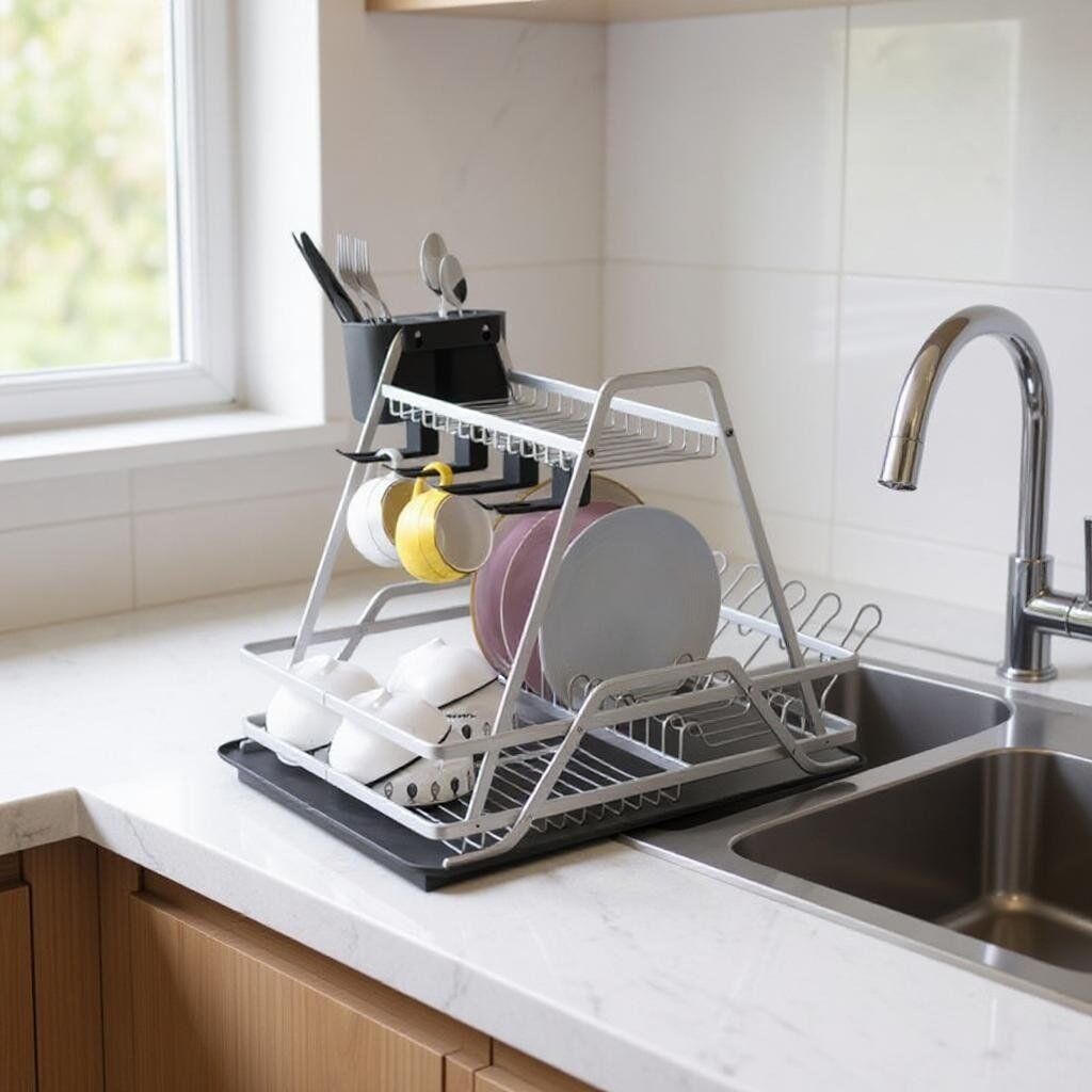 Égouttoir 2 Niveaux en Aluminium