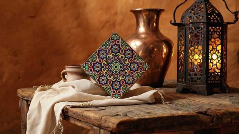Set de 4 dessous de verre en zellige marocain – L’élégance de l’art traditionnel couleurs aleatoires thumbnail 3