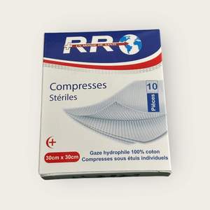 Compresses Stériles - 30 X 30 Cm - Lot de 10 Pièces