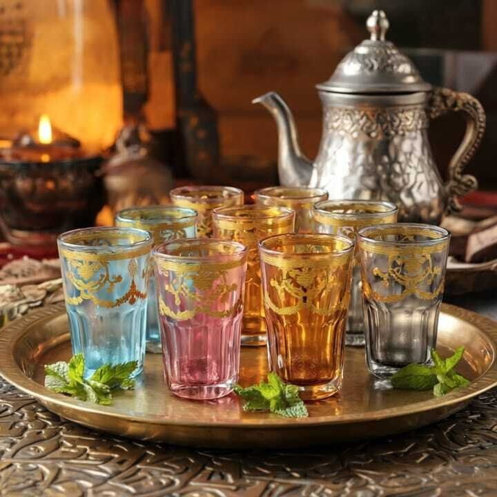 12 Verres à Thé Couleurs - Non Spécifié - Set de 12 - Cristallin Vert - Design Marocain - Contenance Généreuse thumbnail 3