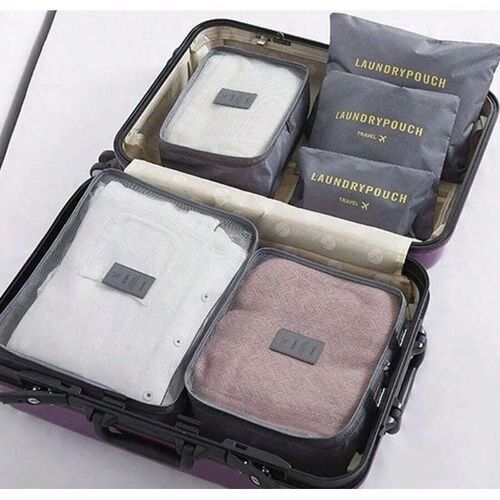 Lot de 6 Organiseurs de Voyage – Cubes de Rangement + Pochettes à Linge Imperméables, Légers et Compacts thumbnail 2
