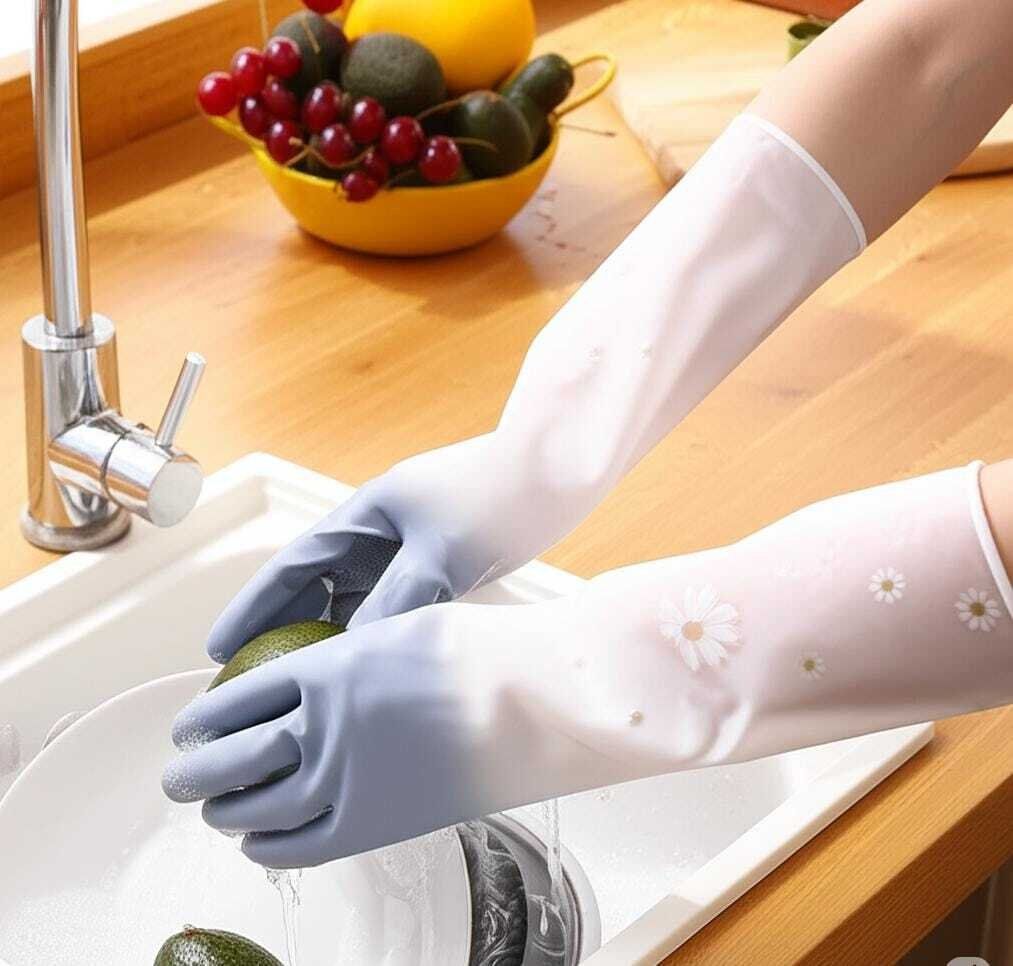 Gants de Ménage Longs au Design Élégant et Finition Haut de Gamme thumbnail 2