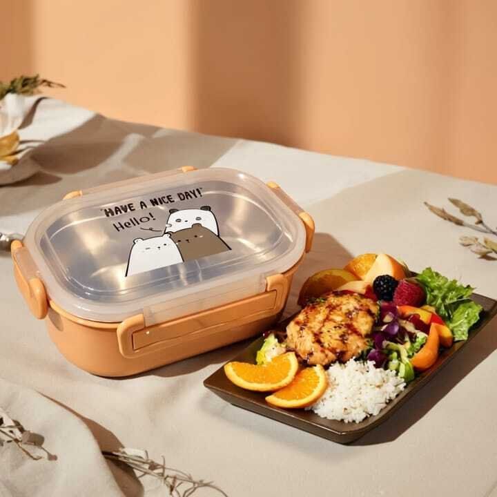 Lunch Box  à Deux Compartiments on Inox avec Cuillère thumbnail 2