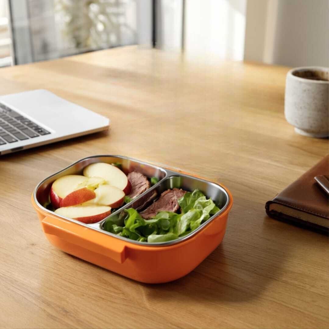 Lunch Box  à Deux Compartiments on Inox avec Cuillère thumbnail 3